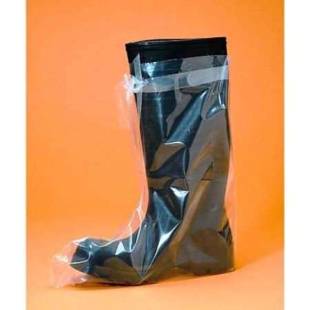 KEYSTONE SAFETY 4 Mil Heavy Duty Polyethylene Boot Covers, Clear, LG, 50/Box SANI-BT-LG-1BX